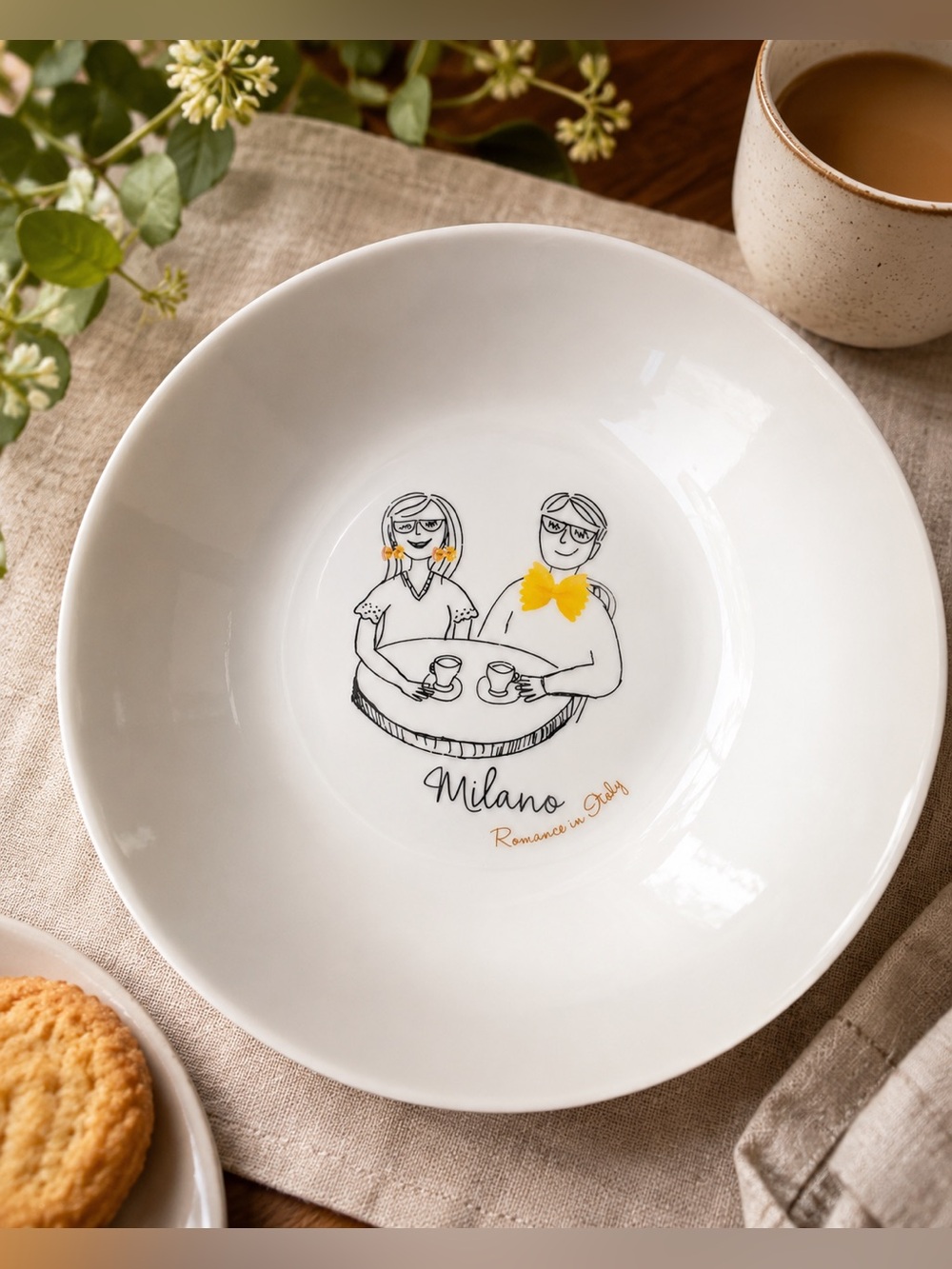 Set of 2 Milano “Romance in Italy” Pasta Bowls / Dinner Plates